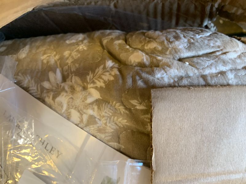 Photo 1 of Laura Ashley - King Quilt Set, Reversible Floral Cotton Bedding with Matching Shams, Medium Weight for Year Round Use, Oek-Tex Certified (Walled Garden Brown)