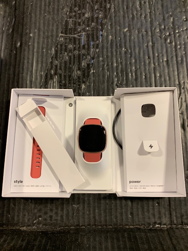 Photo 1 of Fitbit Versa 4 Fitness Smartwatch with Daily Readiness - 3-Month Google Health Premium Membership Included - GPS, 24/7 Heart Rate, 40+ Exercise Modes, Sleep Tracking - Pink Sand/Copper Rose