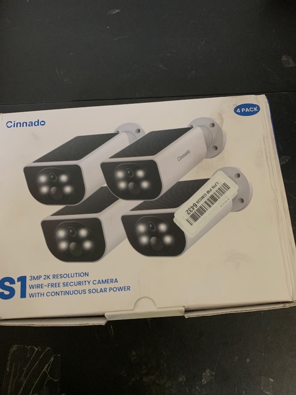 Photo 1 of Cinnado Security Cameras Wireless Outdoor - Home Security Cameras Solar & Battery Powered with 2K Color Night Vision, 2-Way Talk & Spotlight, Continuous Power, 2.4 GHz Wi-Fi, Easy Set Up, S1 4 Pack
