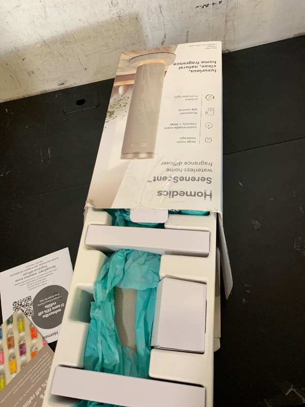 Photo 1 of Homedics SereneScent Waterless Diffuser, Cold Air Scent Machine for Home, Diffuser for Large Rooms, App-Controlled Fragrance Diffuser with Timer and Ambient Lights, Beige
