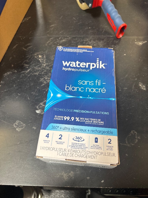 Photo 1 of Waterpik Cordless Pearl Rechargeable Portable Water Flosser for Teeth, Gums, Braces Care and Travel, Extra Quiet, 4 Flossing Tips - ADA Accepted, WF-13 Black, Amazon Exclusive