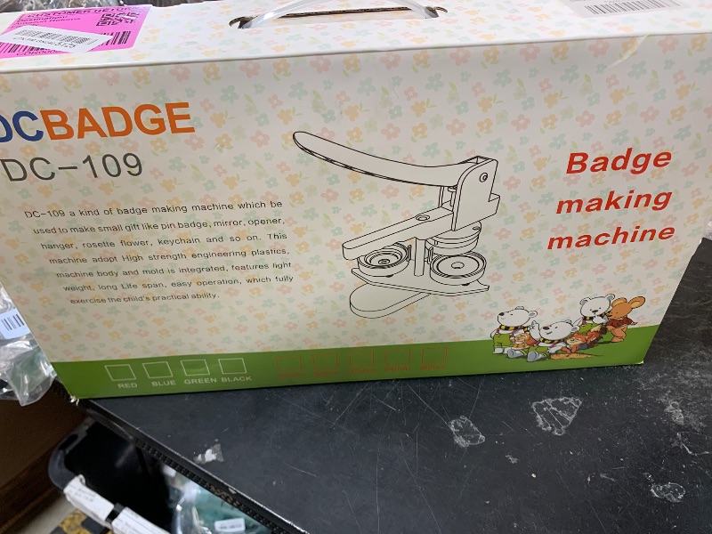 Photo 1 of MK.Bear Button Maker Machine 58mm (2.25 in) Installation-Free, DIY Button Pin Maker Machine, Badge Punch Press with Free 100pcs Badge Supplies & Pictures & Circle Cutter