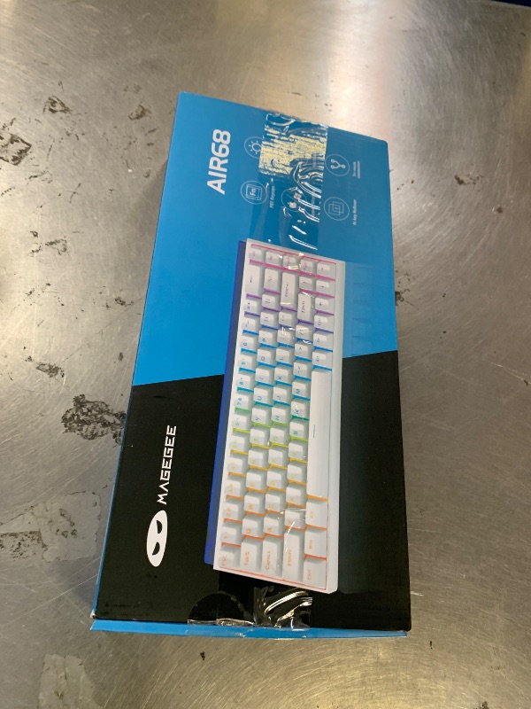 Photo 1 of MageGee AIR68 Wireless Hall Effect Gaming Keyboard, 60% RGB Magnetic Switch Keyboard with Rapid Trigger, Adjustable Actuation, 8KHz Polling Rate, 0.01mm RT Accuracy, 6000mAh, Hot-Swap (White)