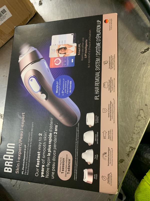 Photo 1 of Braun Skin i-Expert Smart IPL PL7219 at Home Laser Hair Removal for Women and Men with App, Premium Pouch, Venus Razor, 2 Smart Heads, Facial Trimmer