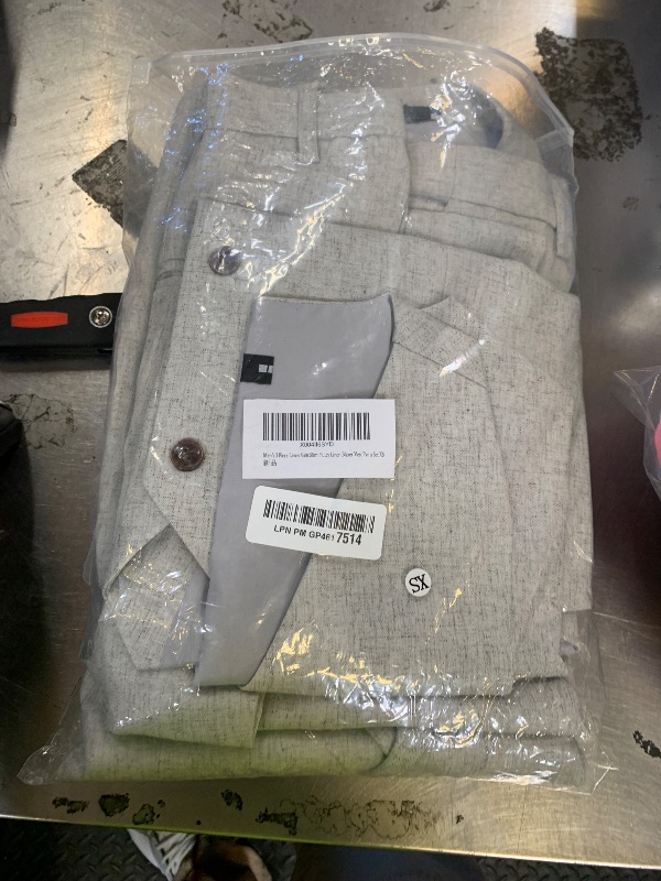 Photo 1 of Men’s Linen Suits for Wedding 3 Piece Suit Jacket Vest Pants Light Grey XS