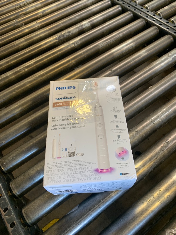 Photo 1 of Philips Sonicare DiamondClean Smart 9500 Electric Toothbrush - Sonic Toothbrush with App, Pressure Sensor, 15 Brushing Settings, Replacement Reminder, USB Charging Travel Case, White, Model HX9923/01
