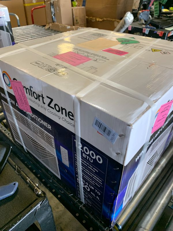 Photo 1 of Comfort Zone Window Mounted Smart Wi-Fi Room Air Conditioner with Remote Control, 12,000 BTU, Digital Display, 4 Speed Settings, 4 Mode Settings, 24-Hour Timer, Sleep Setting, and Eco Mode, White