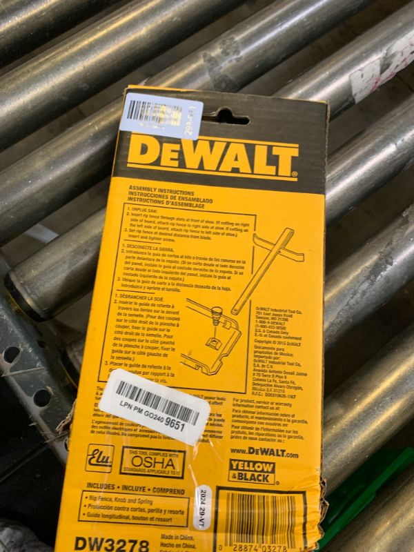 Photo 1 of DEWALT Circular Saw Fence (DW3278) , Silver