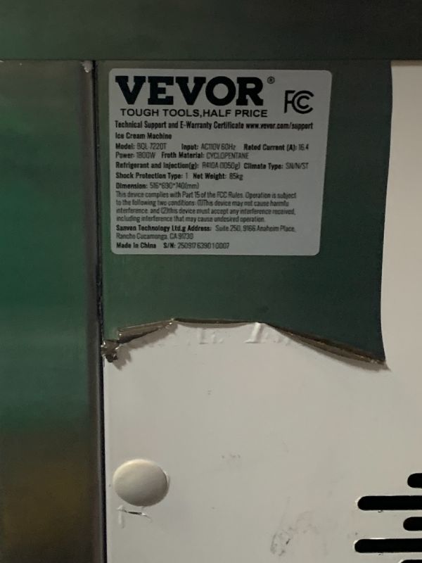 Photo 1 of VEVOR Commercial Ice Cream Machine, 20-28L/H Yield, 2200W 3-Flavor Countertop Soft Serve Ice Cream Maker with 2 x 6L Hoppers & Built-In Puffing Pump, Pre-Cooling Low-Mix Alert for Snack Dessert Shops