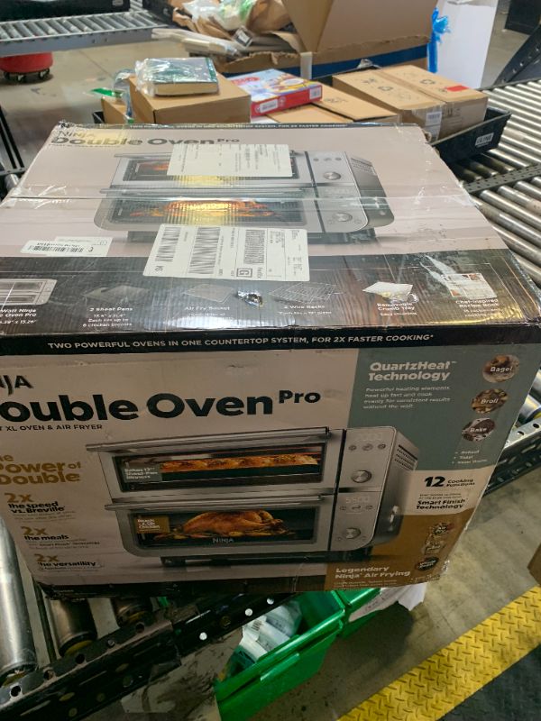 View 3 of Ninja Double Oven Pro Smart XL Countertop Oven & Air Fryer | 30.2 Qt Capacity |12-in-1 Versatility with Smart Finish & DualZone Tech to Cook 2 Meals at Once | Fit up to 4.5lb Chicken | Silver | DCT821