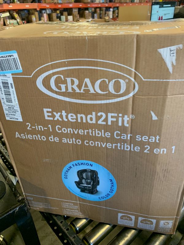 Photo 1 of Graco Extend2Fit Convertible Car Seat, Rear and Forward Facing Car Seat with Adjustable Extension Panel for Extra Legroom, Great Gift for Baby Shower or Baby Registry, Gotham
