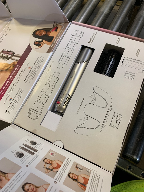 Photo 1 of Shark FlexFusion Hair Dryer with Fusion Hair Brush, Diffuser, Ceramic Air Styler with Auto-Wrap Hair Curlers, Ceramic Plates, Metallic Mist HD642
