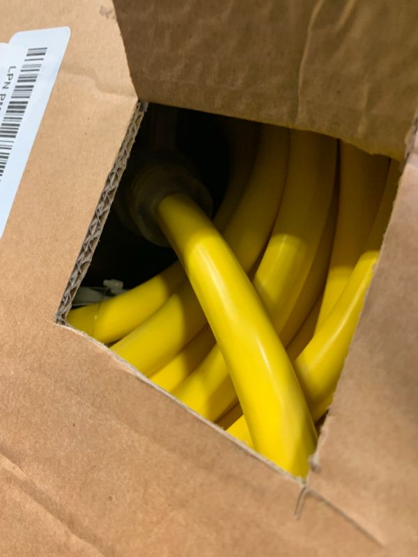 Photo 1 of PlugSaf 100 FT 10 Gauge Outdoor Extension Cord with Multiple Outlets Light Indicator, Flexible 3 Outlet Weatherproof Heavy Duty Extension Cord Waterproof Yellow, 15A 1875W 10AWG SJTW, ETL Listed