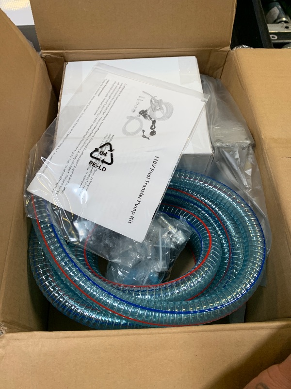 Photo 1 of TOPWAY 110V Gasoline Fuel Pump Kit, Self-priming Oil Transfer Pump with Handle, Reversible Pumping, Overheat Protection, Explosion-Proof, Oil Hose, Nozzle for Gasoline Fuel Diesel Kerosene Removal