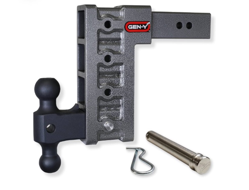 Photo 1 of GEN-Y Hitch Tow Hitch for 2.5" Receiver - 9" Drop/Rise with 4 Adjustable Positions, Includes Dual Ball Mount and Locking Pin, 21,000 lbs Towing Capacity, 3,000 lbs Tongue Weight, Silver