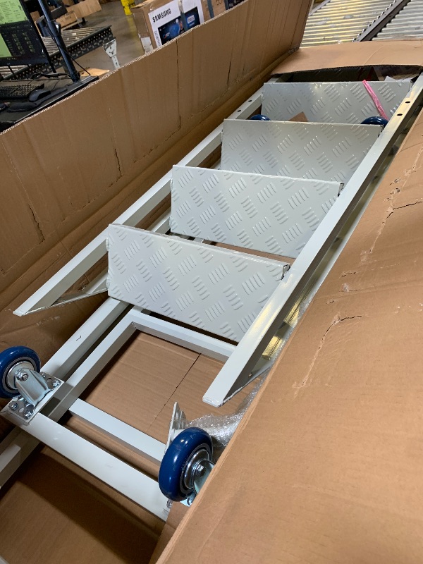 Photo 1 of 6-Step Rolling Ladder with Handrails Lockable Wheels, Rolling Stairs with 51" Heigh Anti-Slip Platform with Fencehail, Industrial Platform Ladder for Supermarket Warehouse Factory, 19.6" W x74.7 H