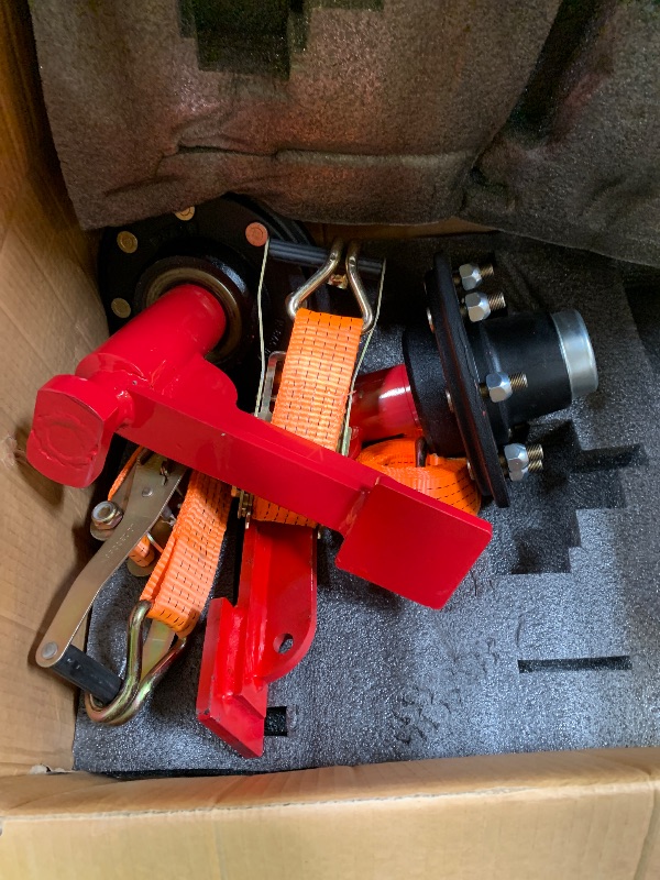 Photo 1 of Kerty 2 Pack Shipping Container Wheels 8-Lug Kit, Heavy-Duty Shipping Container Axles with Ratchet Tie Down for Up to 40ft Containers