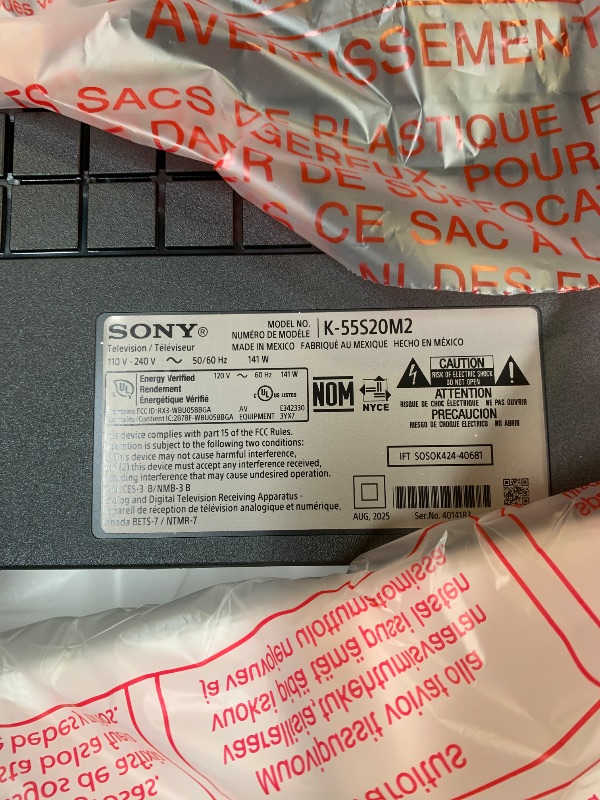 Photo 1 of Sony 55 Inch BRAVIA 2 II LED 4K HDR Smart Google TV (K-55S20M2) | Exclusive Features for PlayStation®5, Motionflow XR, 4K Processor X1 with 4K X-Reality PRO, Triluminos Pro