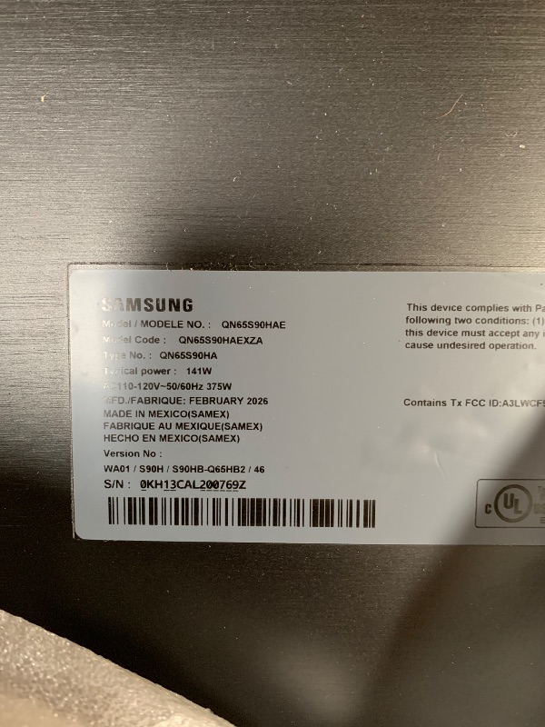 Photo 1 of Samsung 65-Inch Class OLED S90H Series Samsung Vision AI Smart TV (2026 Model, 65S90H) OLED HDR+ with Glare Free, NQ4 AI Gen3 Processor, 4K AI Upscaling Pro, AI Motion Enhancer Pro, Alexa Built-in