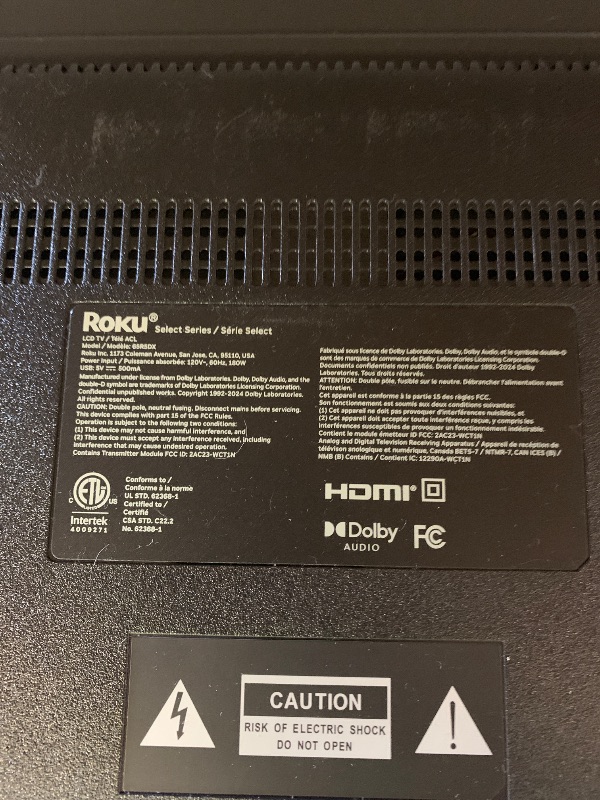 Photo 1 of Roku 65-Inch Smart TV 2026 – Select Series, 4K QLED TV TV (slight crack in screen) 