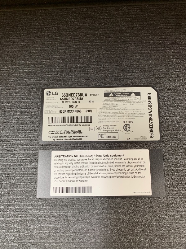 Photo 1 of LG Amazon Exclusive 65-Inch Class QNED AI 4K QNED73 Series Mini LED Smart TV w/AI Sound Pro, HDR10, AI 4K Super Upscaling, Filmmaker Mode, Wow Orchestra, Compatible with Alexa (65QNED73BUA, 2026)