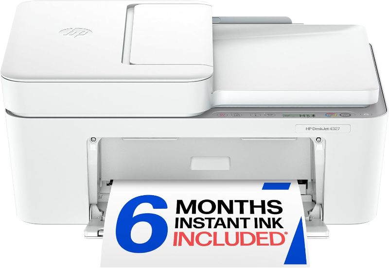 Photo 1 of HP DeskJet 4327 Wireless All-in-One Color Inkjet Printer, Scanner, Copier, 6 Month Trial of Instant Ink Included, AI-Capable (B3ZF6A)
