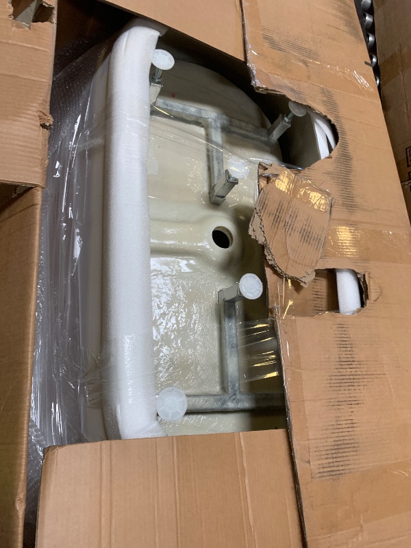 View 2 of WOODBRIDGE 59" Acrylic Freestanding Bathtub Contemporary Soaking White Tub with Brushed Gold Overflow and Drain?BTA1516-BG-Drain-&O
