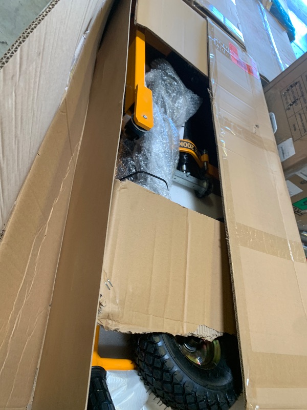 Photo 1 of MMS Foldable Hydraulic Material Lift Winch Stacker, 450 Lbs 35.8" Max Lift w/ 9" Wheels 360° Swivel Casters, Pallet Truck Dolly, Fork Lift Table Cart, Pallet Jack, Removable Platform, Adjustable Forks