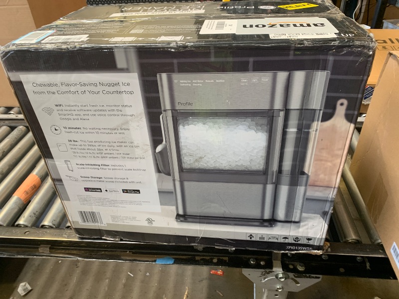 Photo 1 of GE Profile Opal 2.0 Ultra Nugget Ice Maker with .75 Gallon Side Tank and Scale Inhibiting Filter, Scoop Included, 38 lbs in 24 Hours, Pellet Ice Machine with WiFi & Smart Connected, Stainless Steel