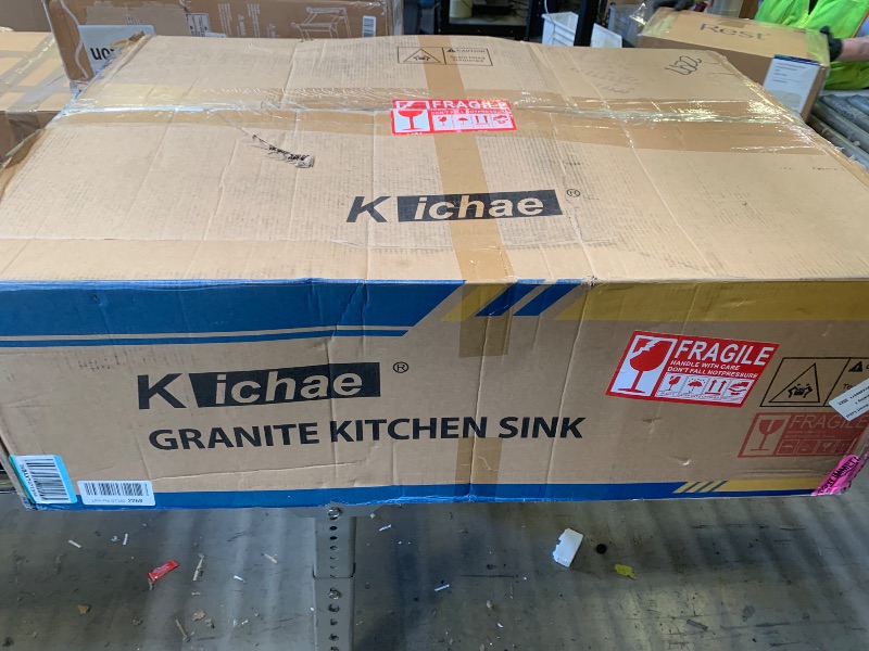 Photo 1 of Kichae 33 Drop In Kitchen Sink - 33"x22" Granite Composite Workstation Sink Black Drop In Granite Quartz Composite Kitchen Sink Single Bowl with Pull Down Faucet Combo