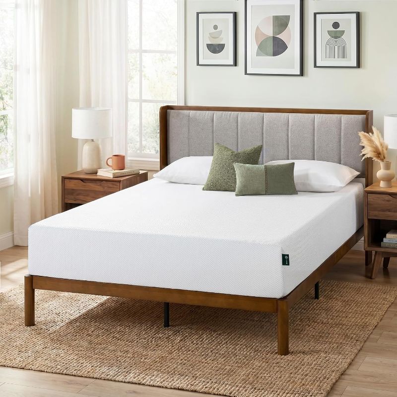 Photo 1 of Zinus 10 Inch Queen Green Tea Cooling Memory Foam Mattress, Medium Feel | Refreshing & Cooling Sleep, Targeted Pressure Relief, Just-Right Medium Feel, CertiPUR-US & OEKO-TEX Certified Materials