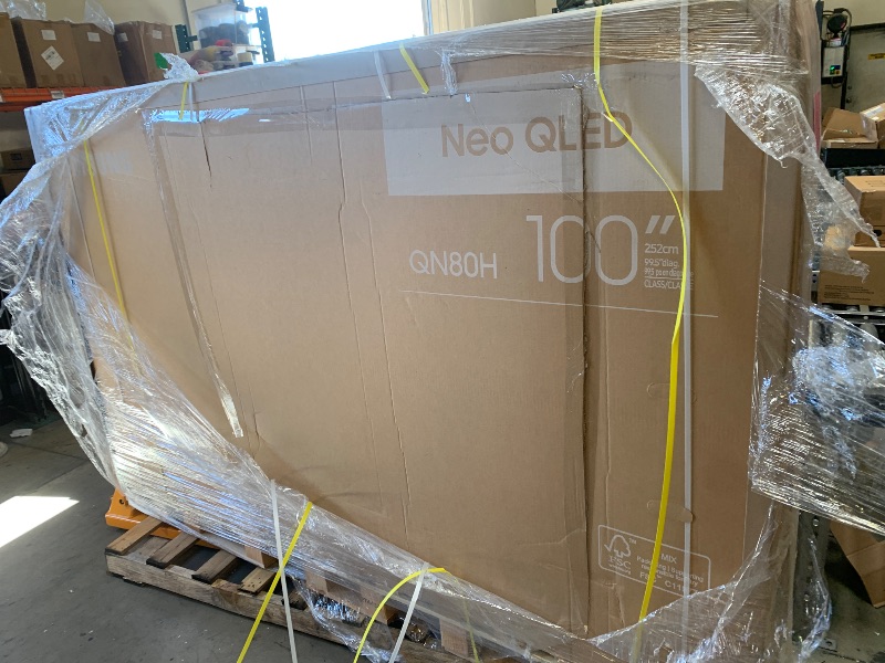 Photo 1 of Samsung QN100QN80FFXZA 100 Inch Neo QLED QN80F Series Supreme UHD 4K TV with a Walts XXL-TILT-Mount and Amber Protection 3-Outlet-Surge Surge Protector (2025)