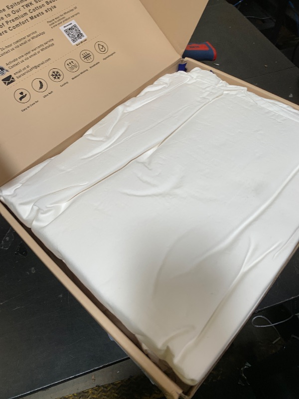 Photo 1 of TWK 1200 TC 100% Egyptian Long-Staple Cotton Bedding Sheets Set, Luxury Hotel Style Deep Pocket with Elastic Reinforced Seams Sheet Set, Soft & Comfy Natural Sheets