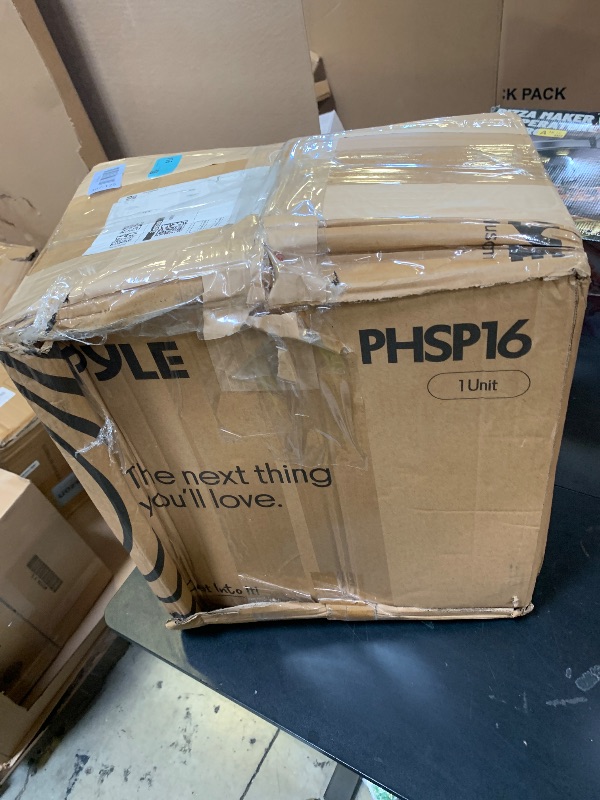 Photo 1 of Pyle PA Horn Speaker - 16' 80W Compact Loud Sound Megaphone with 400Hz-5KHz Frequency, 16 Ohm, 100V/70V Transformer, Mounting Bracket, Ideal for Indoor/Outdoor Audio Systems (PHSP16, Gray)