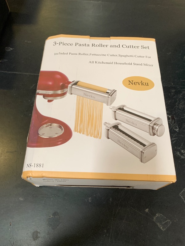 Photo 1 of Pasta Maker Attachments Set for all KitchenAid Stand Mixer, including Pasta Sheet Roller, Spaghetti Cutter, Fettuccine Cutter by Nevku
