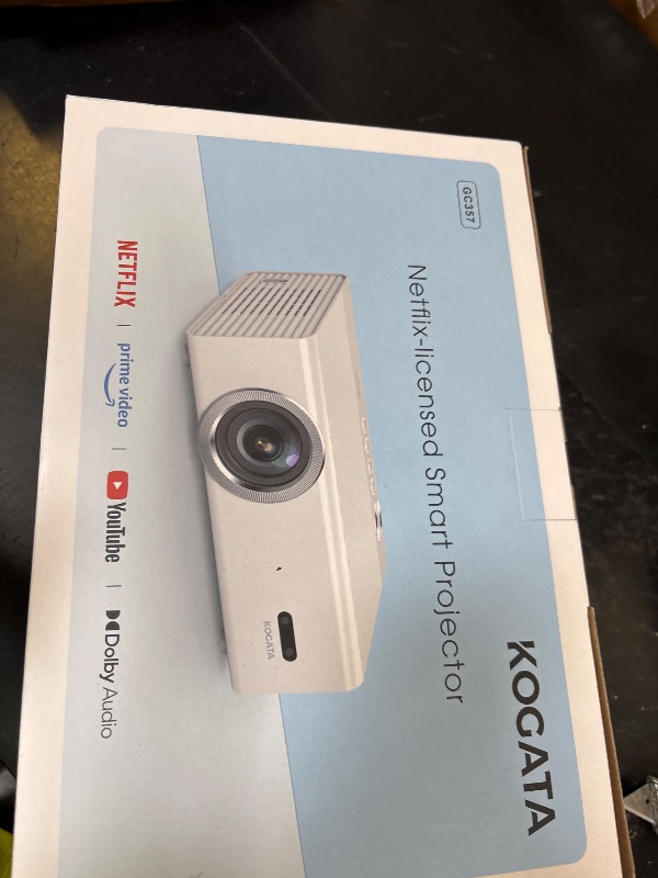 Photo 1 of Smart Projector with WiFi and Bluetooth, Proyector-4K Support Official Licensed Apps, 2000 ANSI/AI Auto Focus/50W Dolby/HDR10+/Quiet, Kogata Portable Indoor/Outdoor Movie Projector Ceiling