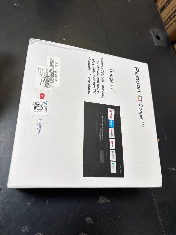 Photo 1 of Smart 4K Projector [Bundled with Google TV Stick] with WiFi and Bluetooth, 2500ANSI, Auto Lens Cap, Portable Outdoor Movie Projector with Built-in Apps Auto Focus for Ceiling/Home Theater/Bedroom