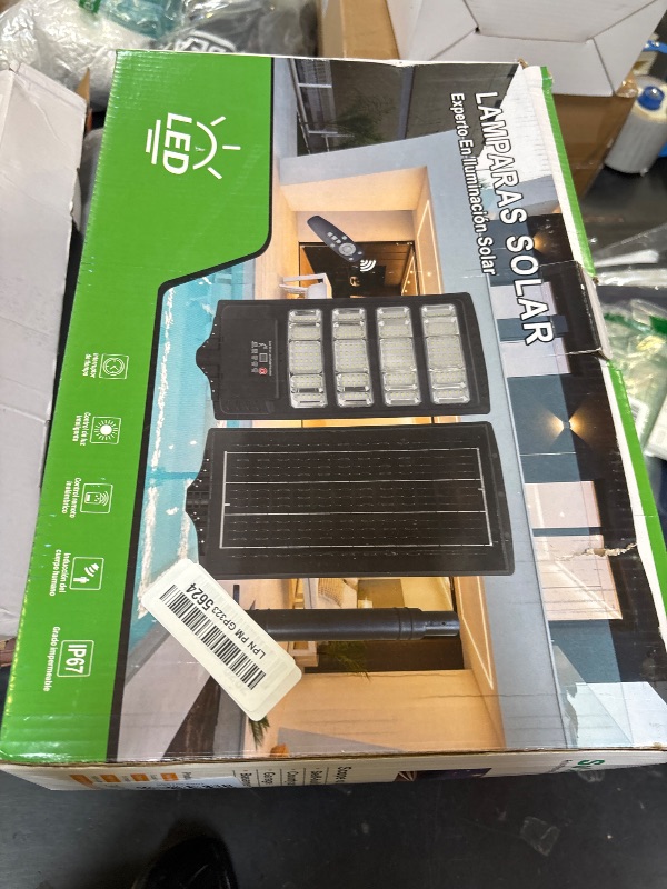 Photo 1 of Solar Street Lights Outdoor Waterproof , 6500K 320° Angle Flood light,5730 LED Solar Parking Light with Motion Sensor and Remote Control for Outdoor, Streets, Courtyards,Parking Garages,-4Pack