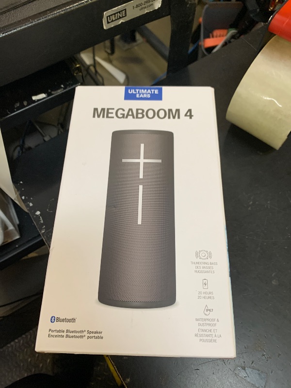 Photo 1 of Ultimate Ears MEGABOOM 4 Portable Waterproof Bluetooth Speaker with Immersive 360-Degree Sound and Balanced Bass, Floating Speaker with 20-Hour Battery and 147ft (45m) Range - Black