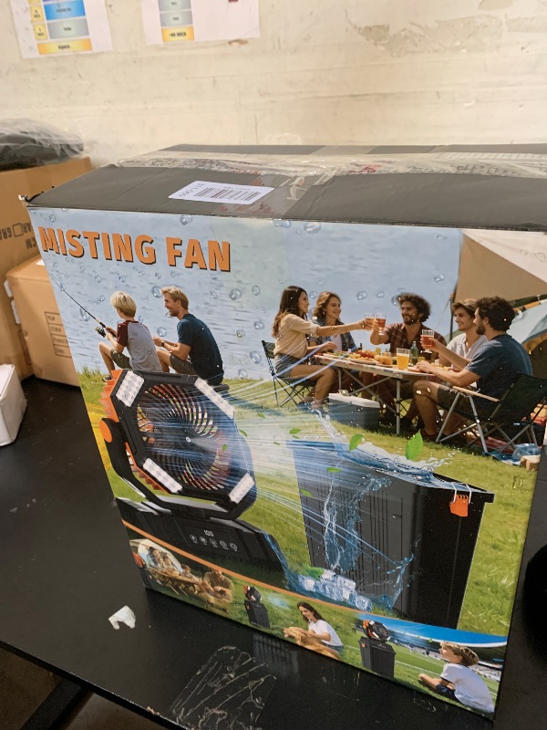 Photo 1 of Etholzon 40000mAh Misting Fans for Outside, 15L Large Tank Portable Misting Fan, Battery Powered Outdoor Mister Fan with Remote & LED Light, Wide 270° Coverage for Camping Patio Backyard