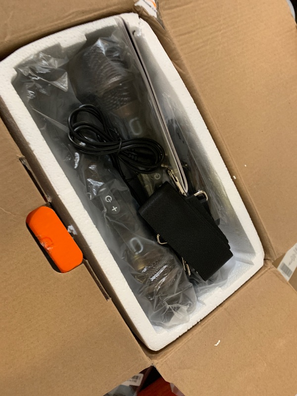 Photo 1 of JYX Karaoke Machine with Two Wireless Microphones, Portable Bluetooth Speaker with Bass/Treble Adjustment, PA System with Remote Control, LED Lights,Supports TF Card/USB/AUX/TWS