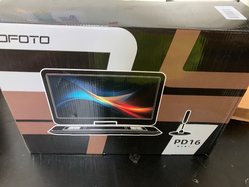 Photo 1 of POFOTO 17.5" Portable TV/DVD Player with 15.6" HD Swivel Screen, Built-in ATSC Tuner & FM, Rechargeable Battery, Supports HDMI in/USB/Micro SD/AV Out, Multi-Disc Formats, Black