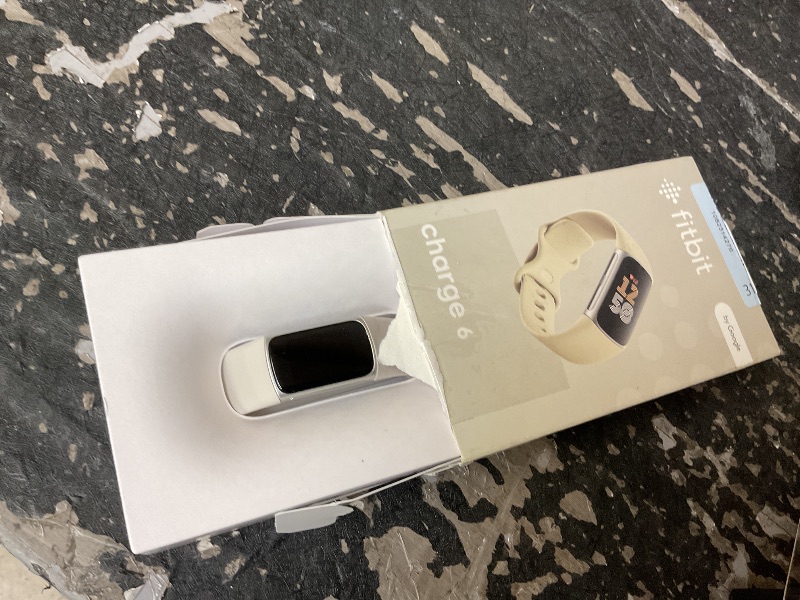View 3 of Fitbit Charge 6 Fitness Tracker with Google Apps - Heart Rate on Exercise Equipment - 3-Month Google Health Premium Membership Included - Health Tools - Porcelain/Silver - Small&Large Bands Included