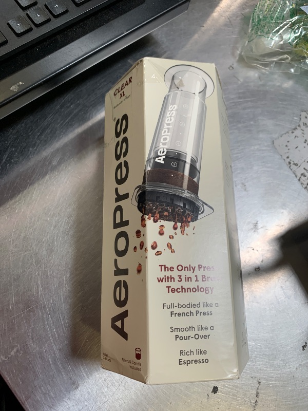 Photo 1 of AeroPress Clear XL Coffee Press, All-in-One Large French Press, Pour-Over & Espresso Style Manual Brewer, 2 Min Brew for Less Bitterness, More Flavor, Portable Coffee Maker, Travel & Camping