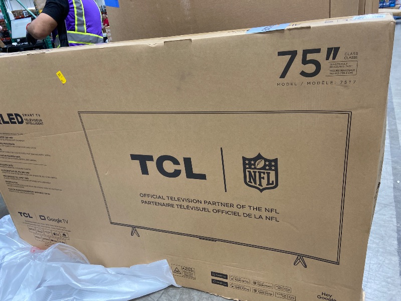 Photo 1 of ***MISSING PARTS -NO REMOTE -SELLING AS PARTS ONLY*** TCL 75 Inch Class T7 Series | 4K QLED HDR | 75T7, 2025 Model | 120HZ-144HZ High Brightness Smart Google TV Dolby Atmos Audio | Voice Remote Alexa Gaming Streaming Television