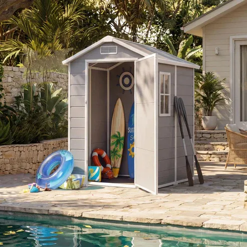 Photo 1 of **PARTIAL SET/BOX A ONLY***Garvee Plastic Outdoor Storage Shed with Floor and Window 4x6 ft Garden Shed for Patio Lawn Mower Bike and Tool Waterproof Outdoor Storage with Lockable Door 2 Vents and Sloped Roof for Backyard
Item #8771500 |
Model #OYF-MPG-34