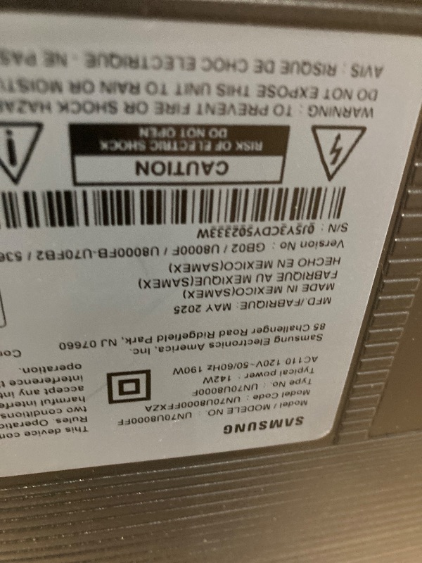 Photo 1 of **NO RETURNS, NO REFUNDS** Samsung 70-Inch Class Crystal UHD U8000F 4K Smart TV (2025 Model) Endless Free Content, Crystal Processor 4K, MetalStream Design, Knox Security, Alexa Built-in