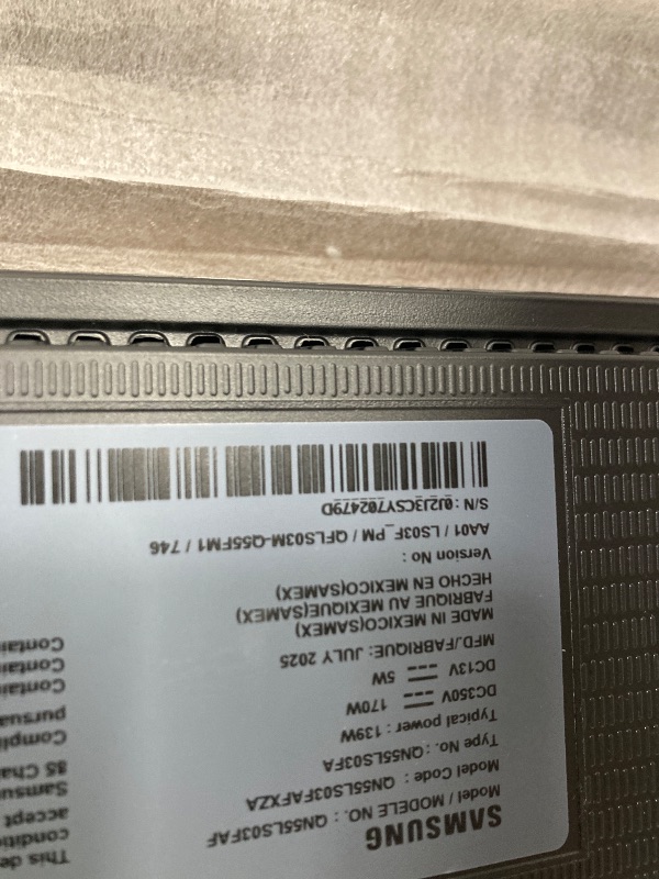 Photo 1 of **NO RETURNS, NO REFUNDS** Samsung 55-Inch Class The Frame LS03F 4K QLED Smart TV (2025 Model) Slim Fit Wall Mount, Modern Frame Design, NQ4 AI Gen2 Processor, Art Mode, Artful Picture Quality, Samsung Vision AI, Alexa Built-in