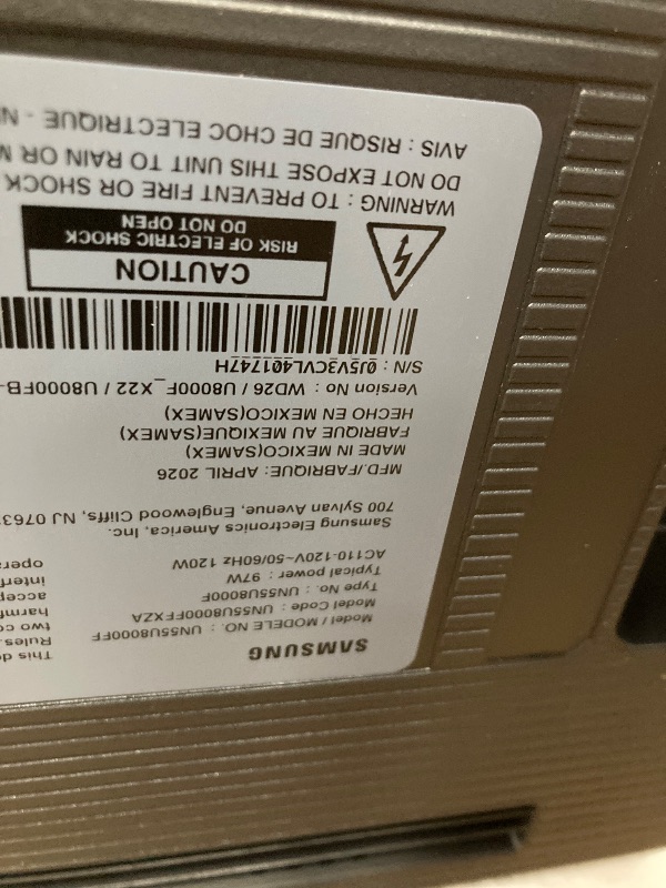 Photo 1 of ** no returns, no refunds* Samsung 55-Inch Class Crystal UHD U8000F 4K Smart TV (2025 Model) Endless Free Content, Crystal Processor 4K, MetalStream Design, Knox Security, Compatible with Alexa