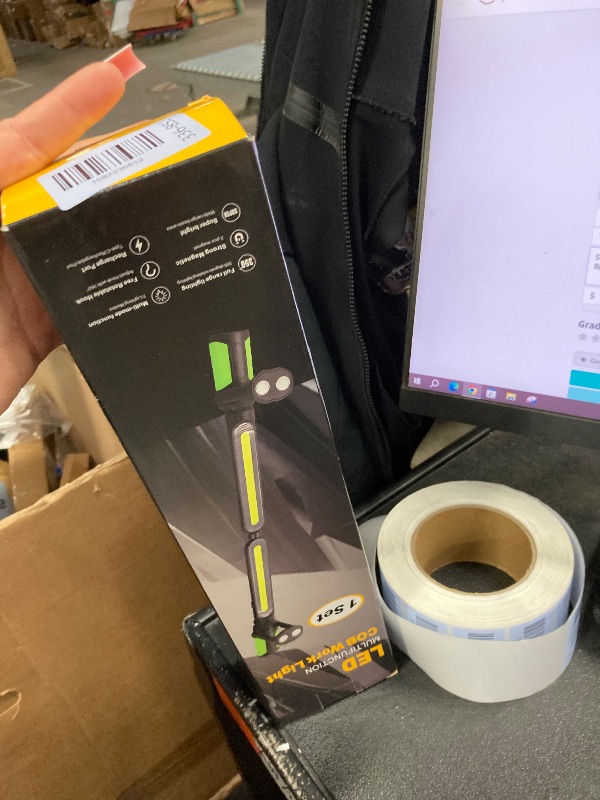 Photo 1 of ***1 IS MISSING***SYLSTAR Work Light for Mechanic, 2400LM LED, 4400mAh Rechargeable, Magnetic, Underhood Work Light with Hooks for Car Repairing/Inspection/Garage/Workshop/Emergency***1 IS MISSING***